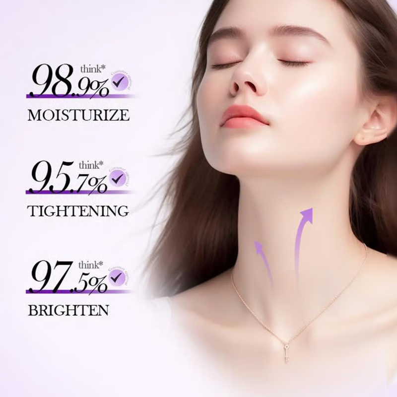 Crema de masaje para cuello con rodillo 🧴 Colágeno y ácido hialurónico | Reafirma el cuello, reduce las arrugas y la papada✨