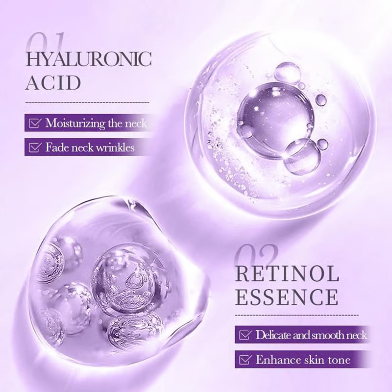 Crema de masaje para cuello con rodillo 🧴 Colágeno y ácido hialurónico | Reafirma el cuello, reduce las arrugas y la papada✨